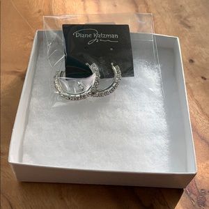 Diane Katzman Crystal Hoop Earrings